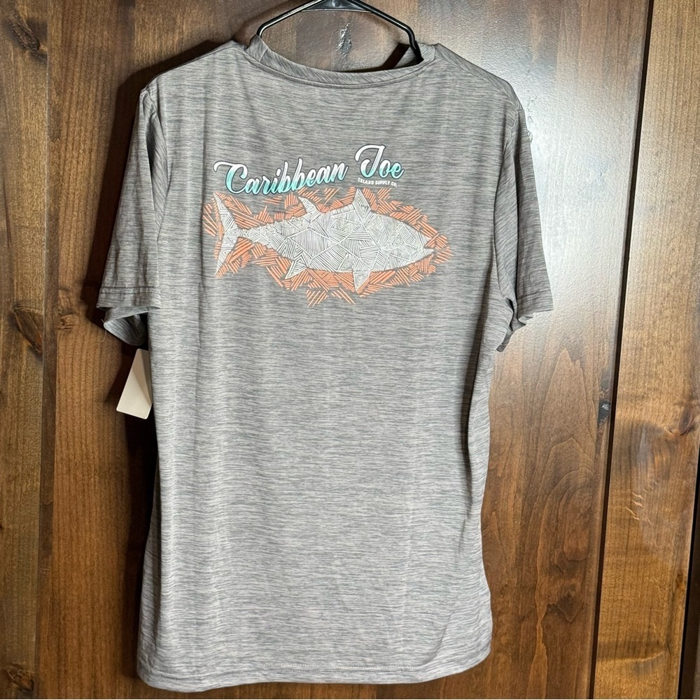NWT Men’s Caribbean Joe Island Supply Co Breeze Tech T-Shirt Size M Heather grey - Picture 5 of 6